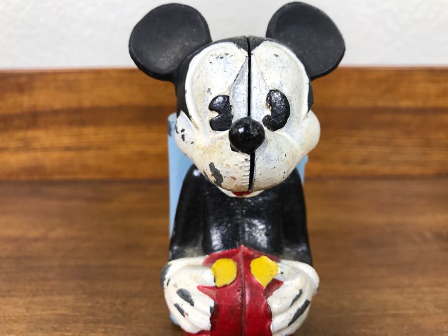Vintage Cast Iron Hand Painted Walt Disney Mickey Mouse Bank [Photo 5]