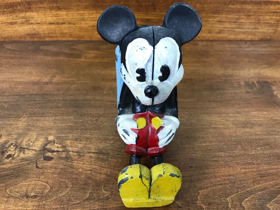 Vintage Cast Iron Hand Painted Walt Disney Mickey Mouse Bank [Photo 4]