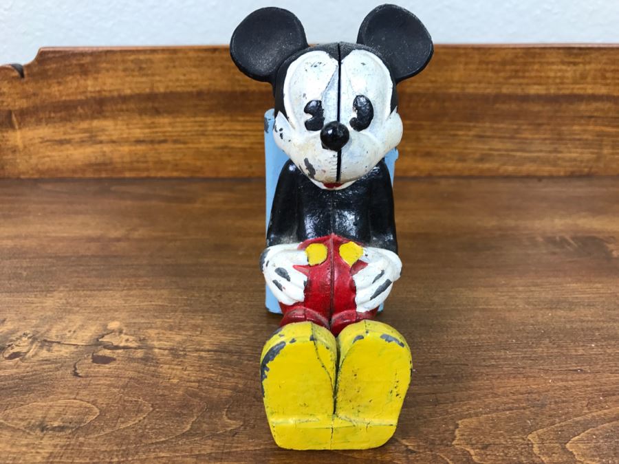 Vintage Cast Iron Hand Painted Walt Disney Mickey Mouse Bank [Photo 3]