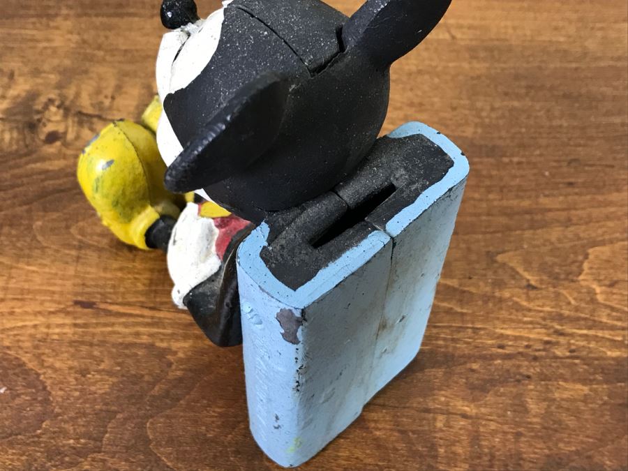 Vintage Cast Iron Hand Painted Walt Disney Mickey Mouse Bank [Photo 13]