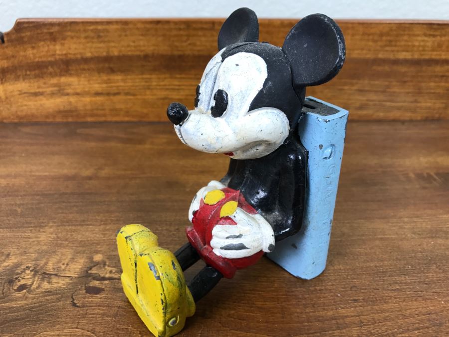 Vintage Cast Iron Hand Painted Walt Disney Mickey Mouse Bank [Photo 1]