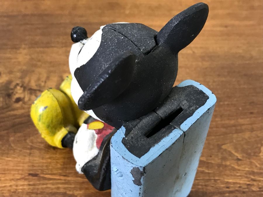 Vintage Cast Iron Hand Painted Walt Disney Mickey Mouse Bank [Photo 12]