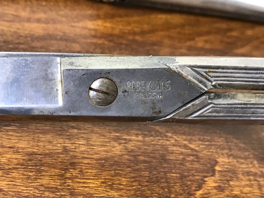 Ornate Antique Scissors And Letter Opener Set With Sheath Marked ROBT KLASS PRUSSIA [Photo 2]