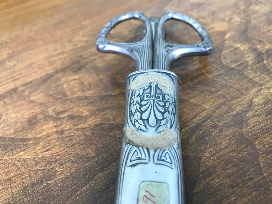 Ornate Antique Scissors And Letter Opener Set With Sheath Marked ROBT KLASS PRUSSIA [Photo 10]