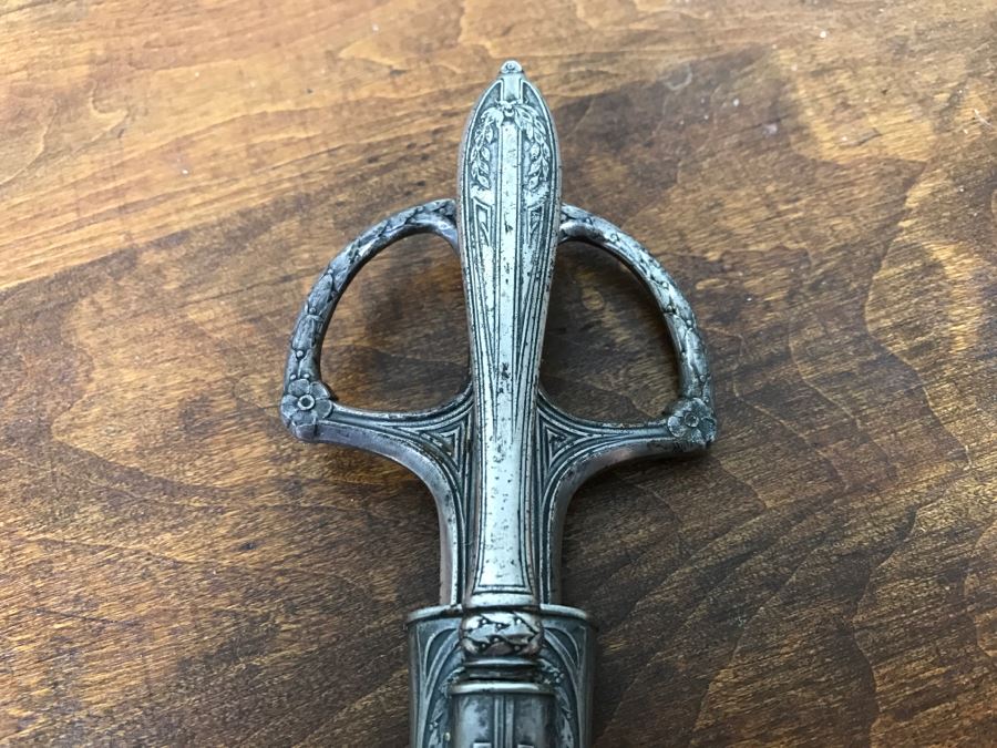 Ornate Antique Scissors And Letter Opener Set With Sheath Marked ROBT KLASS PRUSSIA [Photo 8]