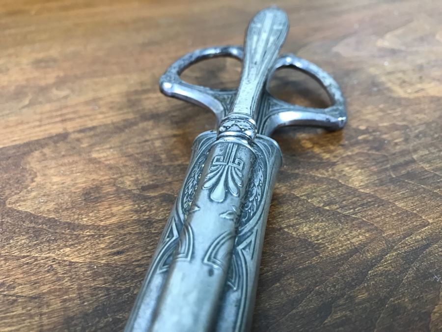 Ornate Antique Scissors And Letter Opener Set With Sheath Marked ROBT KLASS PRUSSIA [Photo 3]