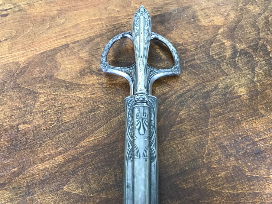 Ornate Antique Scissors And Letter Opener Set With Sheath Marked ROBT KLASS PRUSSIA [Photo 9]