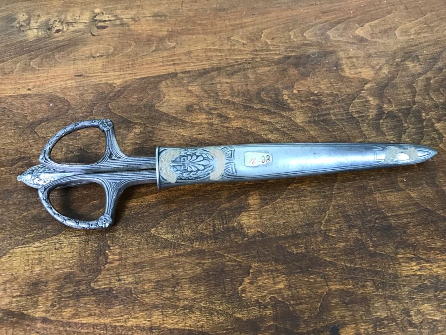 Ornate Antique Scissors And Letter Opener Set With Sheath Marked ROBT KLASS PRUSSIA [Photo 11]