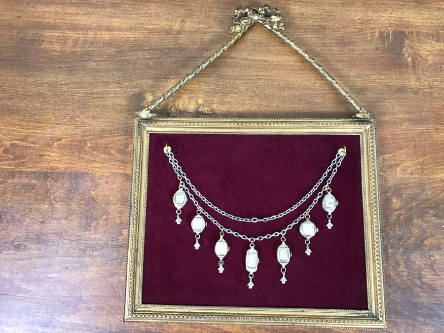 Nicely Framed Collection Of Vintage Mainly Gold Filled Ladies Watches [Photo 16]
