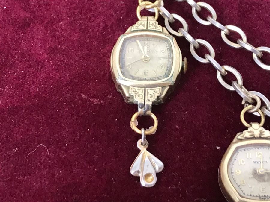 Nicely Framed Collection Of Vintage Mainly Gold Filled Ladies Watches [Photo 12]