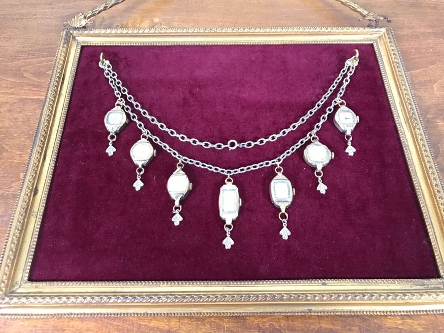 Nicely Framed Collection Of Vintage Mainly Gold Filled Ladies Watches [Photo 3]