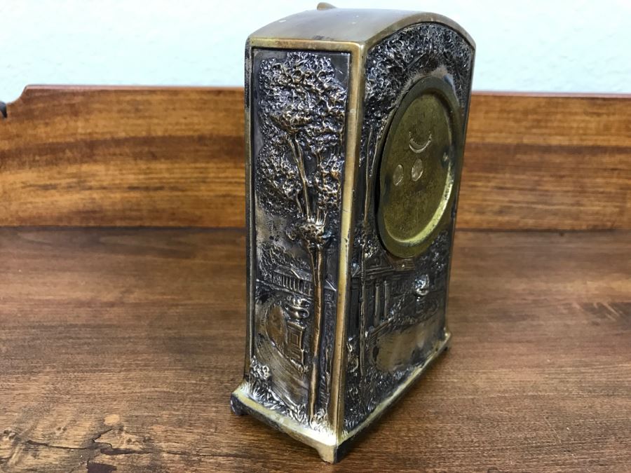 Old Metal Relief Clock Case By W. B. Mfg Co 556 With Porcelain Face ...