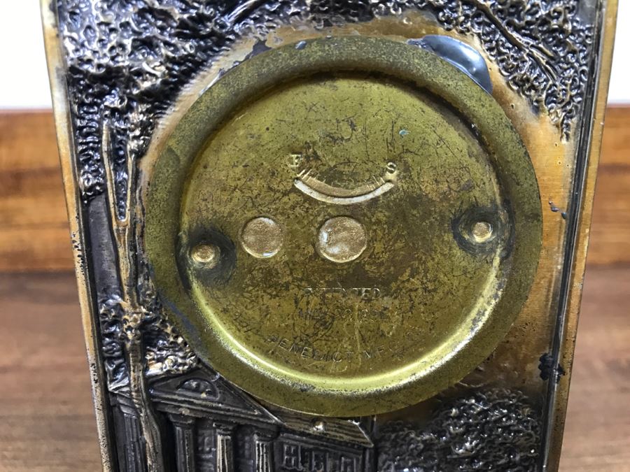 Old Metal Relief Clock Case By W. B. Mfg Co 556 With Porcelain Face Waterbury Clock Co Clock Face - Not Working [Photo 12]