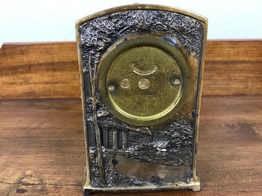 Old Metal Relief Clock Case By W. B. Mfg Co 556 With Porcelain Face Waterbury Clock Co Clock Face - Not Working [Photo 11]