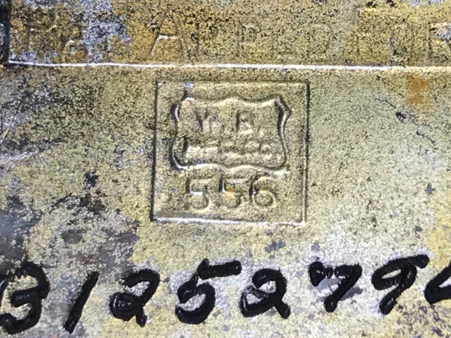 Old Metal Relief Clock Case By W. B. Mfg Co 556 With Porcelain Face Waterbury Clock Co Clock Face - Not Working [Photo 2]