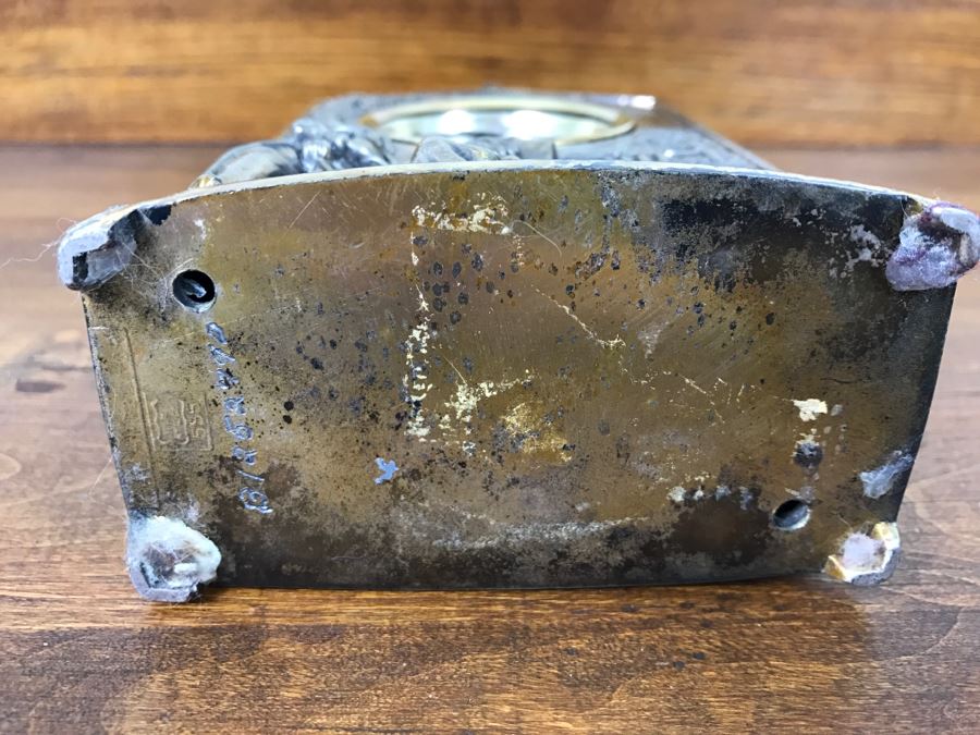 Old Metal Relief Clock Case By W. B. Mfg Co 556 With Porcelain Face Waterbury Clock Co Clock Face - Not Working [Photo 15]