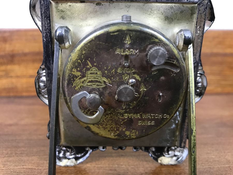 Vintage Gorham Silver CYMA Watch Co Swiss Alarm Clock [Photo 11]