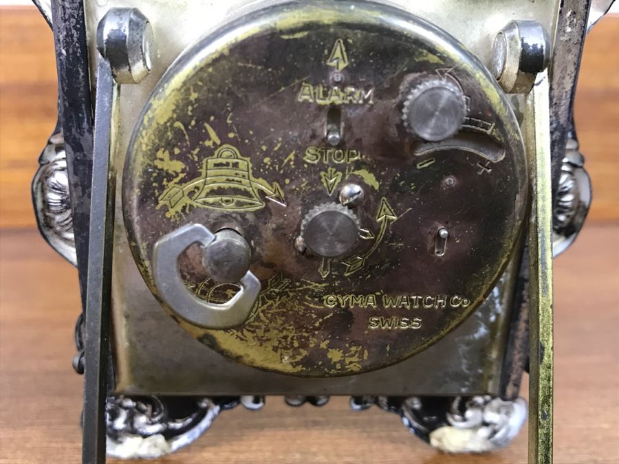 Vintage Gorham Silver CYMA Watch Co Swiss Alarm Clock [Photo 12]