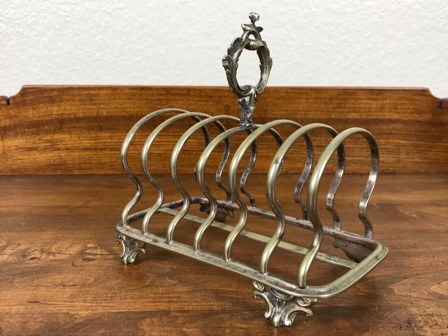 Antique Silver Footed Toast Rack 316g [Photo 1]