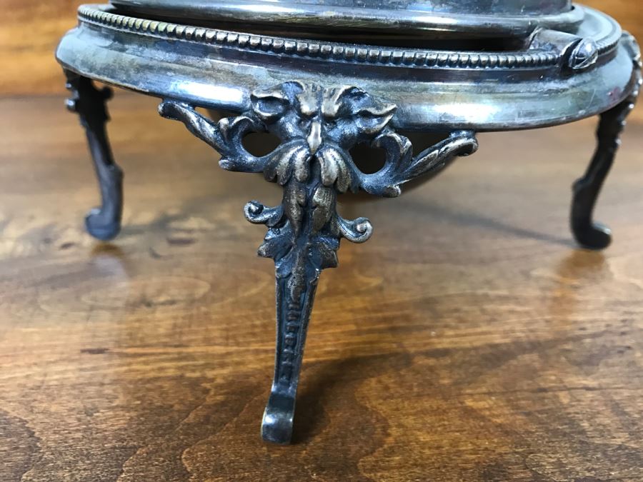 Ornate Silver On Copper Footed Round Bowl With Chased Design And Hinged Cover Polish Warsaw Stamped B. Henneberg Warszawa 2500 [Photo 9]
