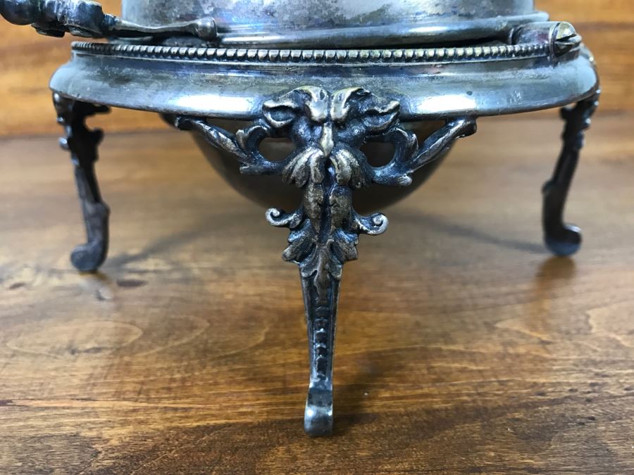 Ornate Silver On Copper Footed Round Bowl With Chased Design And Hinged Cover Polish Warsaw Stamped B. Henneberg Warszawa 2500 [Photo 11]