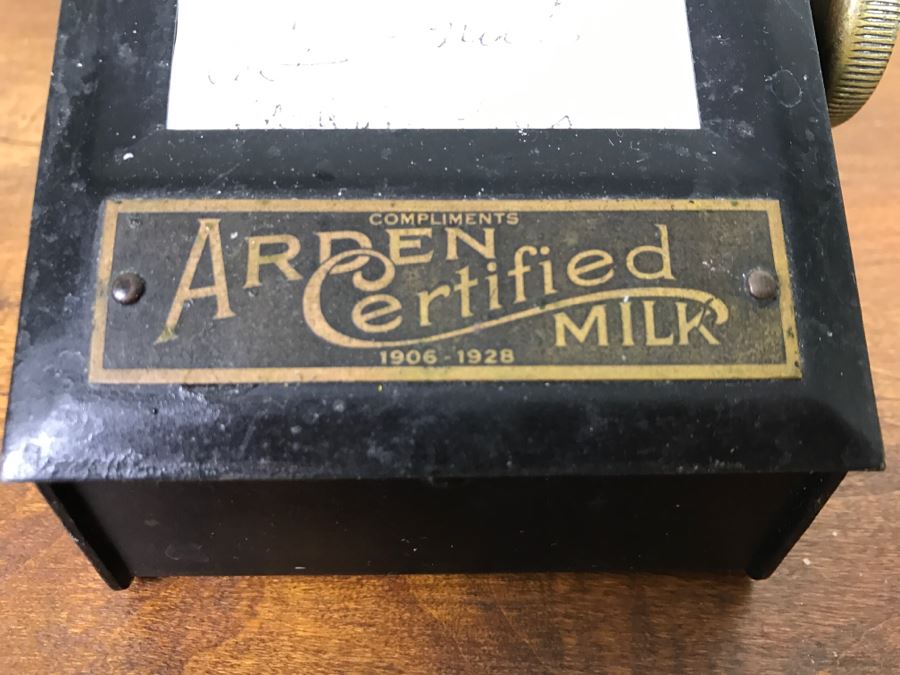 Vintage Advertising Arden Certified Milk Metal Mechanical Scrolling Note Pad Patent 1925 [Photo 4]