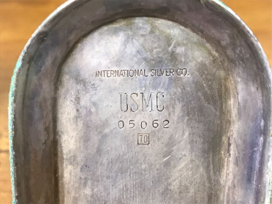USMC Internation Silver Co Salt And Pepper Shakers With Stand Marked 05062 70 [Photo 14]