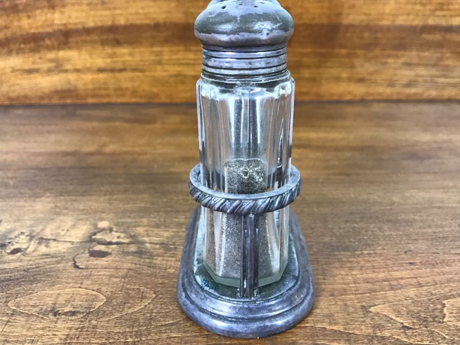 USMC Internation Silver Co Salt And Pepper Shakers With Stand Marked 05062 70 [Photo 7]