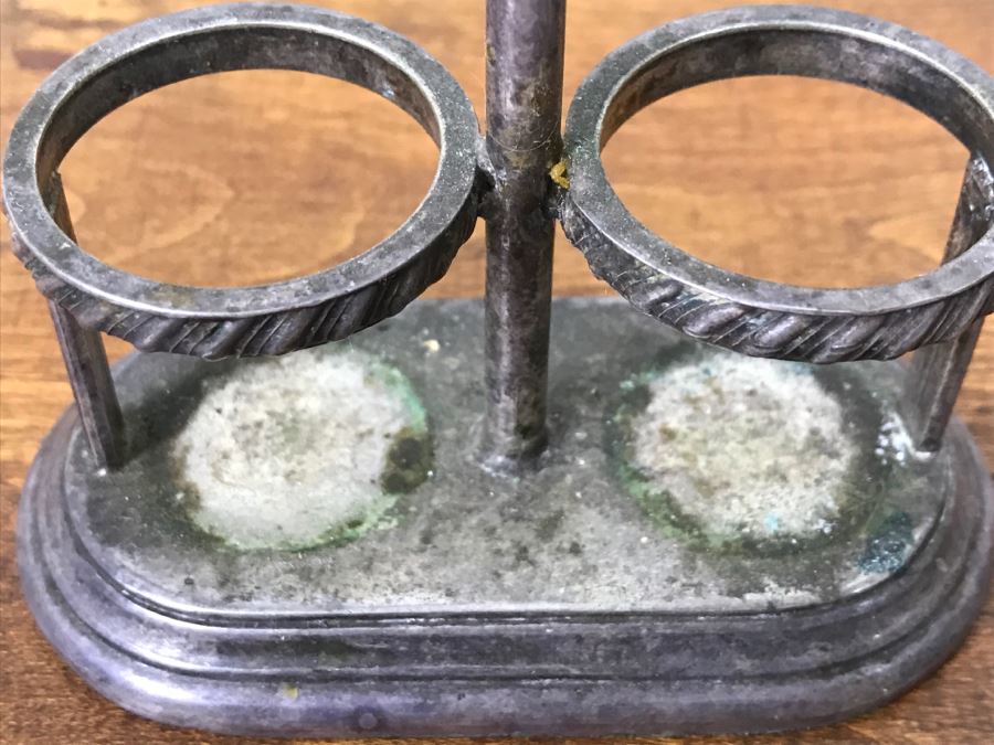 USMC Internation Silver Co Salt And Pepper Shakers With Stand Marked 05062 70 [Photo 12]