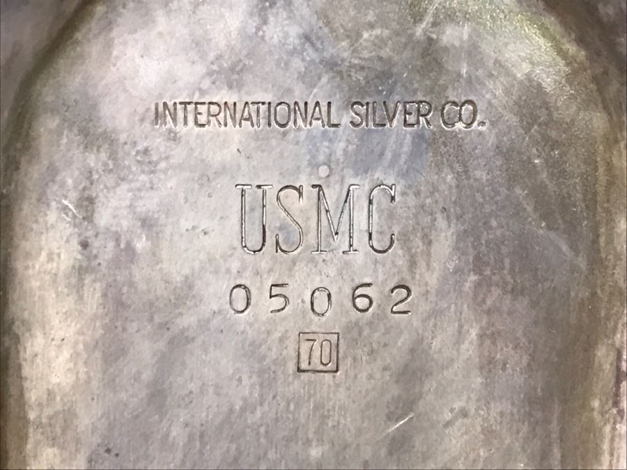 USMC Internation Silver Co Salt And Pepper Shakers With Stand Marked 05062 70 [Photo 13]