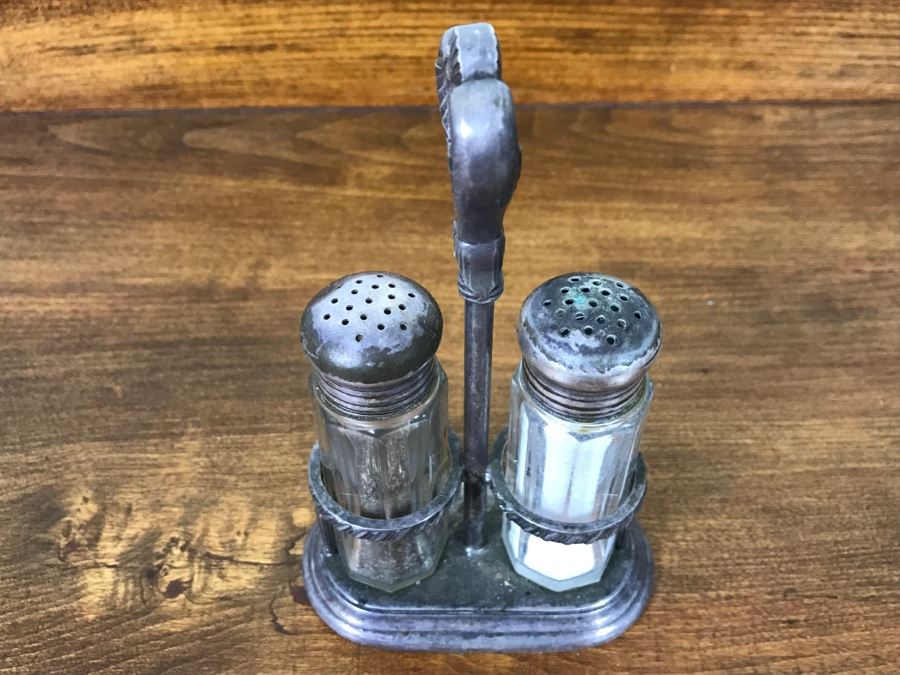 USMC Internation Silver Co Salt And Pepper Shakers With Stand Marked 05062 70 [Photo 5]