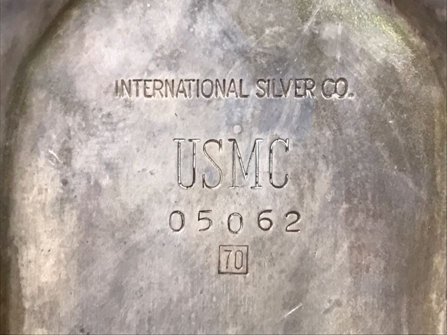 USMC Internation Silver Co Salt And Pepper Shakers With Stand Marked 05062 70 [Photo 2]