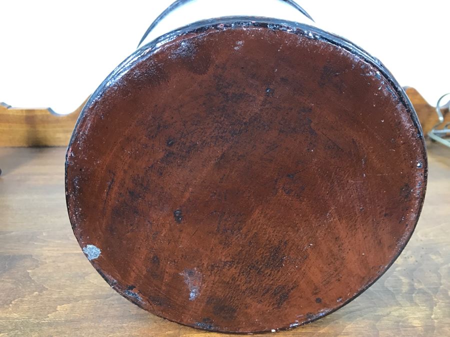 Vintage Hand Painted Floral Waste Basket [Photo 6]