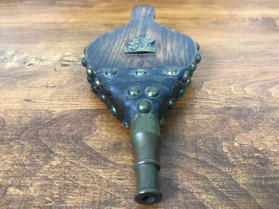 Small Vintage Wood And Brass Bellows [Photo 3]