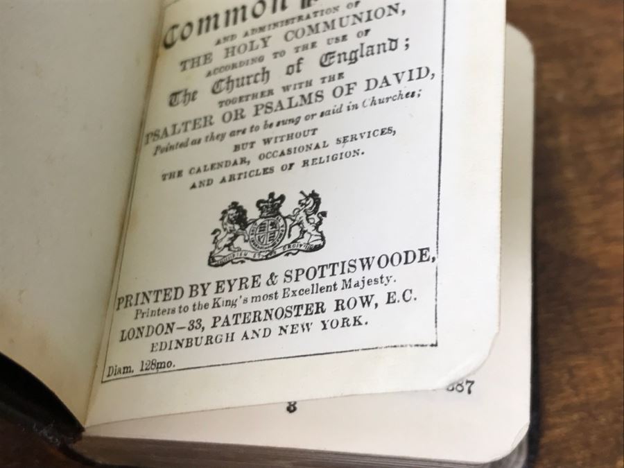 Vintage Miniature Book With Silver Embossed Cover The Book Of Common Prayer The Church Of England Printed By Eyre & Spottiswoode Printers To The King's Most Excellent Majesty London [Photo 21]