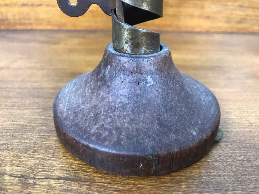 Antique Spiral Candlestick - Metal Piece Below Candle Rides Up Spiral To Push Candle Up [Photo 3]