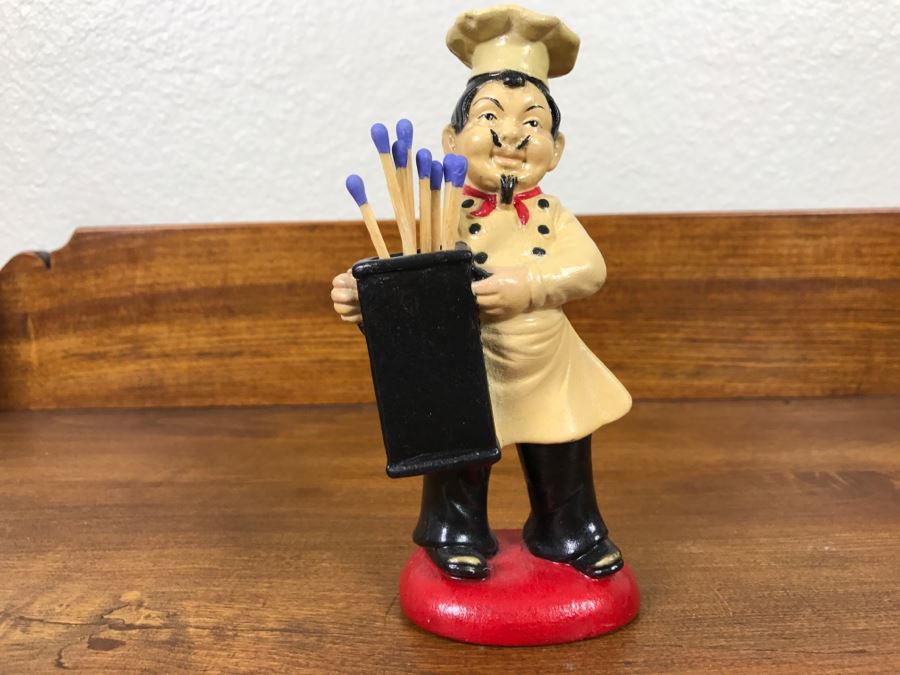 Vintage Italian Matchstick Holder Chef Figurine [Photo 4]