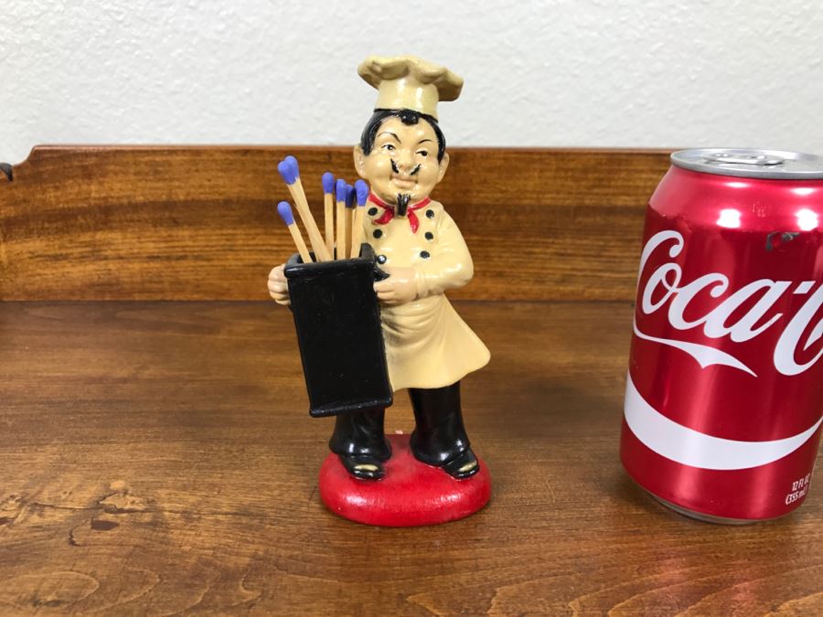 Vintage Italian Matchstick Holder Chef Figurine [Photo 2]