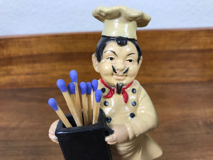 Vintage Italian Matchstick Holder Chef Figurine [Photo 3]