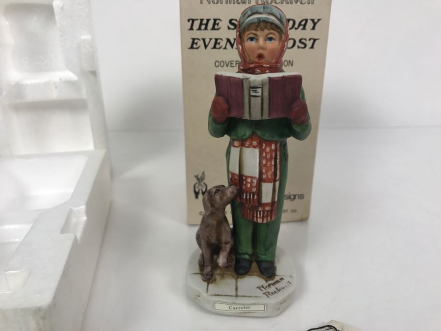 Vintage 1978 Norman Rockwell Figurine The Saturday Evening Post Dave Grossman Designs With Original Box Carroler [Photo 3]