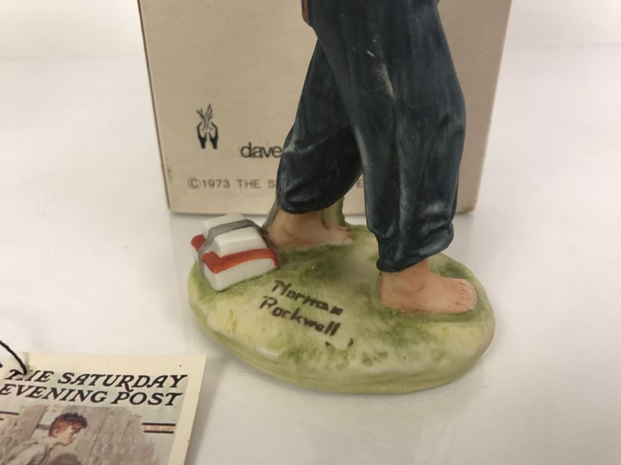 Vintage 1973 Norman Rockwell Figurine The Saturday Evening Post Dave Grossman Designs With Original Box Redhead [Photo 4]