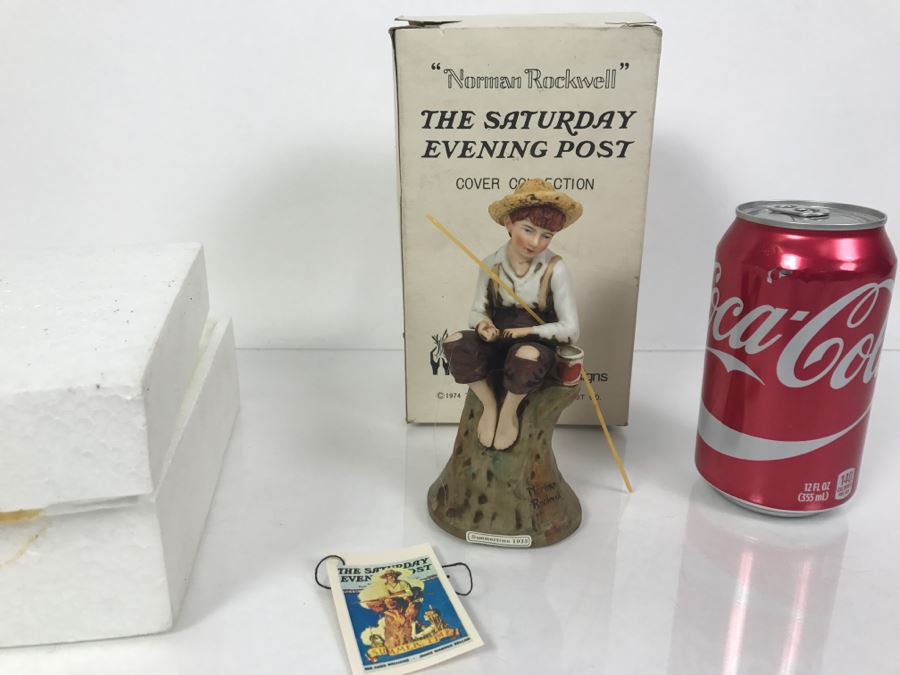Vintage 1974 Norman Rockwell Figurine The Saturday Evening Post Dave Grossman Designs With Original Box Summertime 1933 [Photo 1]