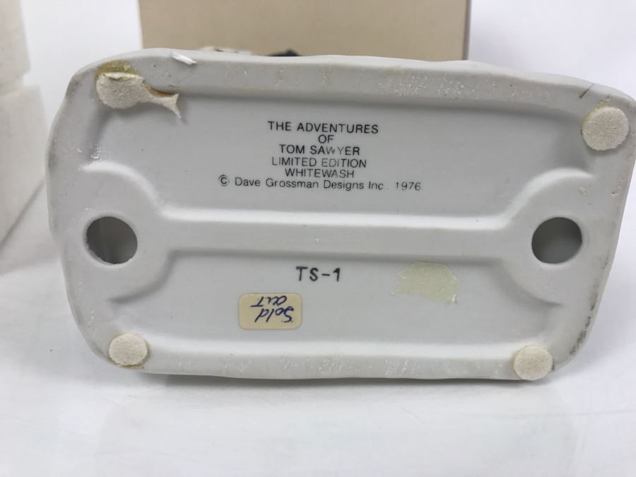 Vintage 1976 Norman Rockwell Figurine Dave Grossman Designs With Original Box The Adventures Of Tom Sawyer Limited Edition Whitewash [Photo 9]