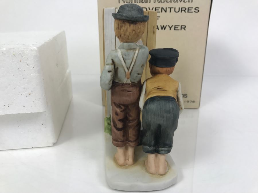 Vintage 1976 Norman Rockwell Figurine Dave Grossman Designs With Original Box The Adventures Of Tom Sawyer Limited Edition Whitewash [Photo 8]