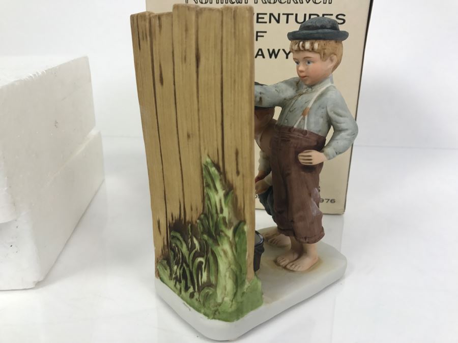 Vintage 1976 Norman Rockwell Figurine Dave Grossman Designs With Original Box The Adventures Of Tom Sawyer Limited Edition Whitewash [Photo 6]