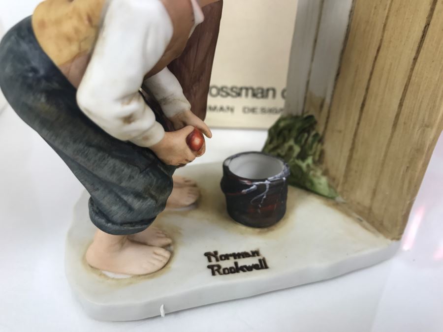 Vintage 1976 Norman Rockwell Figurine Dave Grossman Designs With Original Box The Adventures Of Tom Sawyer Limited Edition Whitewash [Photo 4]