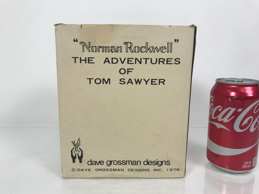 Vintage 1976 Norman Rockwell Figurine Dave Grossman Designs With Original Box The Adventures Of Tom Sawyer Limited Edition Whitewash [Photo 2]