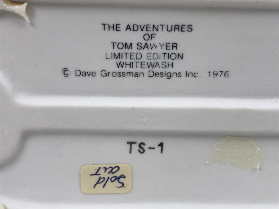 Vintage 1976 Norman Rockwell Figurine Dave Grossman Designs With Original Box The Adventures Of Tom Sawyer Limited Edition Whitewash [Photo 10]