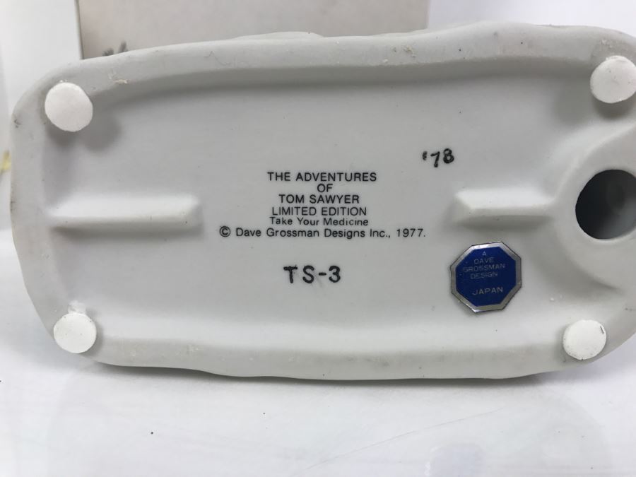 Vintage 1978 Norman Rockwell Figurine Dave Grossman Designs With Original Box The Adventures Of Tom Sawyer Limited Edition Take Your Medicine [Photo 9]