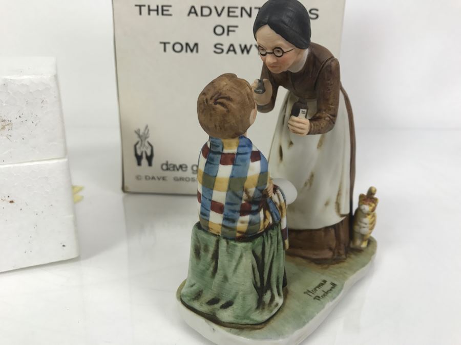 Vintage 1978 Norman Rockwell Figurine Dave Grossman Designs With Original Box The Adventures Of Tom Sawyer Limited Edition Take Your Medicine [Photo 6]
